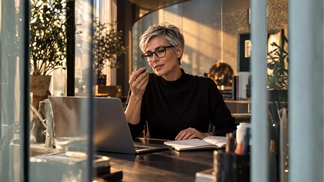 Imprenditrice freelance al lavoro